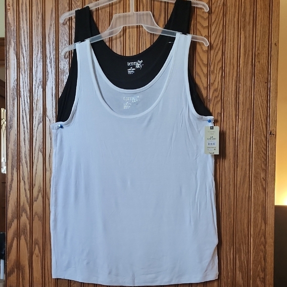 COPY - Terra & Sky Black and White Tank Tops - Picture 1 of 7